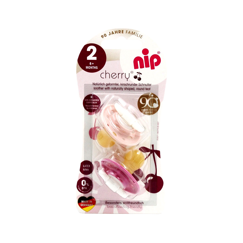 4000821413146-1 Nip Cherry Pacifier Pack of 2 - Size 2 - 6m+ - Pink - Image 1