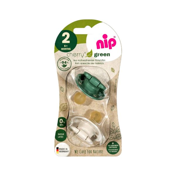 Nip Cherry Pacifier Pack of 2 - Size 1   - 0m+ - Green