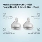 Monixa Silicone Off-Center Round Nipple 3-6m/ 6-12m - 2 pcs - Image 3