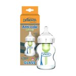 Dr. Brown's Anti-Colic Wide Neck Glass Baby Bottle - 150ml - Natural Flow Vent System, BPA-Free Newborn Feeding Bottle