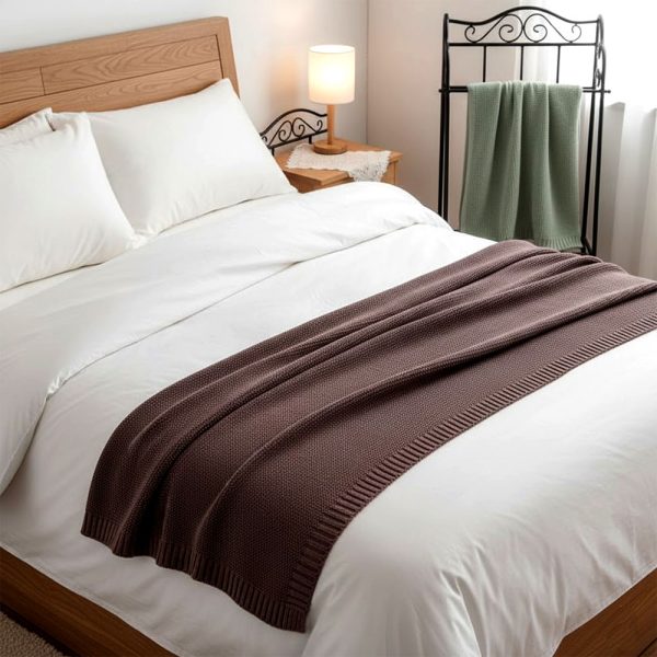 Opewod Newborn Nursery Baby Cotton Knit Blanket