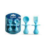 Baybee Spoon & Fork Set 0m+ - Blue - Lightweight & Ideal for First Feeding