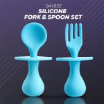 Baybee Spoon & Fork Set 0m+ - Blue - Image 3