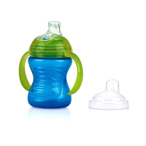 Nuby Grip N' Sip Soft Spout Trainer Cup - 240 ml - Blue/Green
