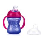 Nuby Grip N' Sip Soft Spout Trainer Cup - (4m+) - Pink/Purple