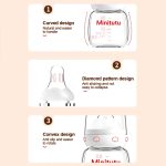 Minitutu Newborn Baby Glass Feeding Bottle - 0m+ - Image 3