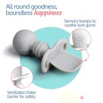 LuvLap Silicone Weaning Spoon & Fork Set - Gray - Image 3