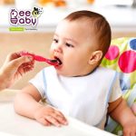 BeeBaby Smushy First Stage Silicone Dip Spoon Set 6 M+ (Pink & Yellow Pack of 2) - Image 2