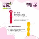 BeeBaby Smushy First Stage Silicone Dip Spoon Set 6 M+ (Pink & Yellow Pack of 2) - Image 4
