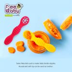 BeeBaby Smushy First Stage Silicone Dip Spoon Set 6 M+ (Pink & Yellow Pack of 2) - Image 5