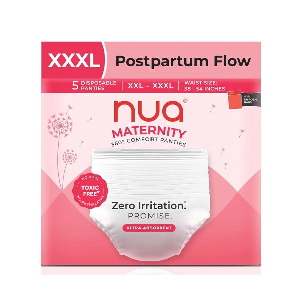 Nua Postpartum Comfort Pants 360° Protection For Heavy Flow (Pack of 5) - XXL-XXXL