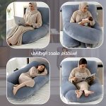 ⁦وسادة حمل على شكل حرف J من Mooli Mom – مخملية – رمادي⁩ - الصورة ⁦7⁩