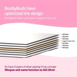 ⁦BoobyBuds Original Silver Nursing Cups Universal Fit Nipple Shields for Breastfeeding Relief⁩ - الصورة ⁦2⁩