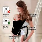 KYB 4-in-1 Premium Baby Carrier Breathable, Ergonomic, & C-Section Friendly - Black - Image 6