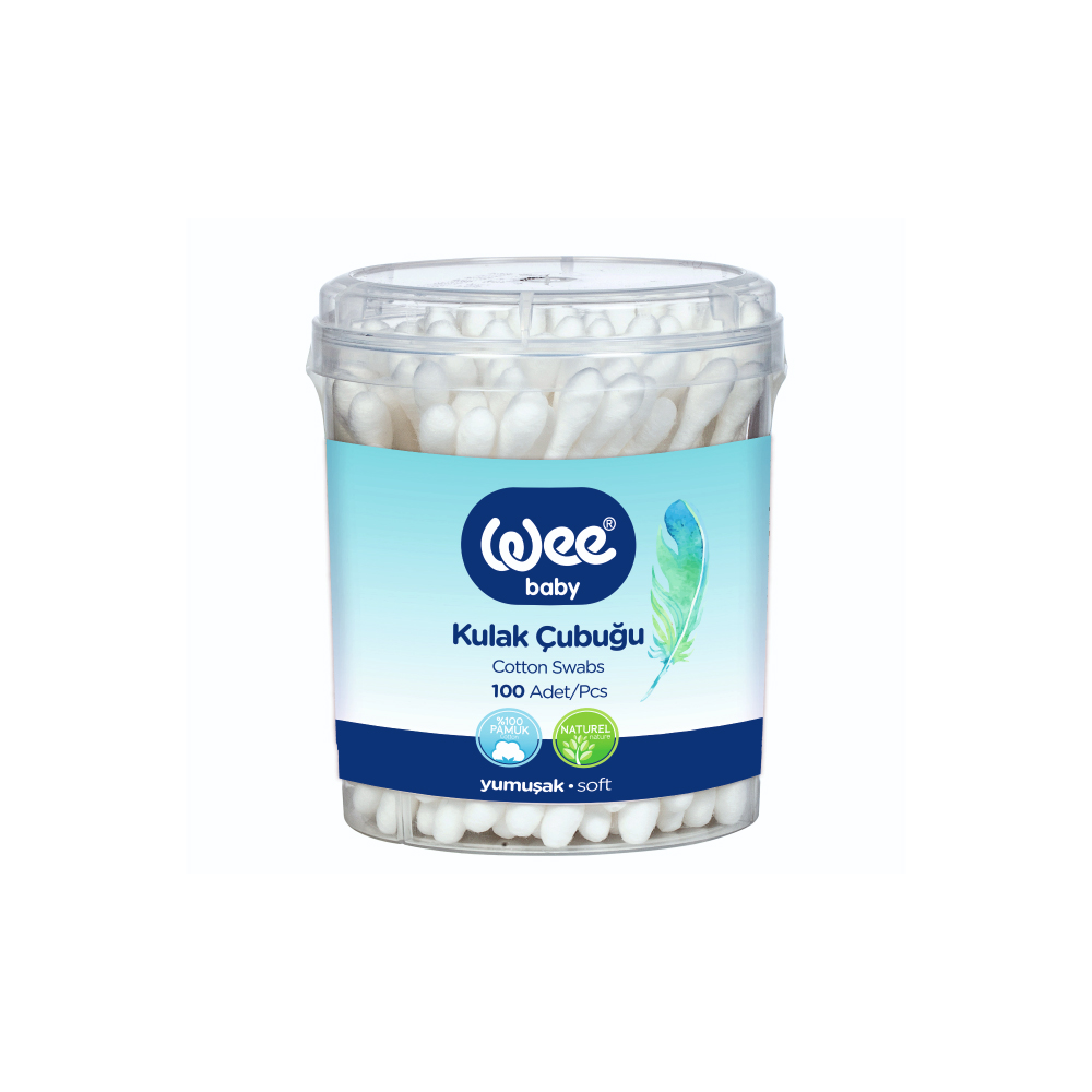 8690797109059-1 Wee Baby Soft Cotton Buds – Hygienic & Baby-Safe Ear and Skin Cleaning Swabs - 100Pcs - الصورة 1