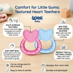 ⁦Wee Baby Heart Silicone Teether (4M+) – Soft BPA-Free Gum Soother For Babies⁩ - الصورة ⁦4⁩