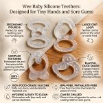 ⁦Wee Baby Multi-Shape Silicone Teether Set (4M+)⁩ - الصورة ⁦2⁩