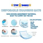 ⁦Star Babies Disposable Changing Mats L:45*60CM Blue - 20pcs⁩ - الصورة ⁦2⁩