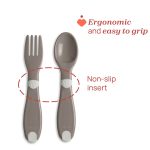 ⁦Chicco First Cutlery Mix and Match 12m+ -Gray⁩ - الصورة ⁦2⁩