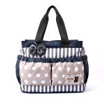 KYB Trendy Portable Multi Pockets Diaper Bag - Polka Dots - Blue