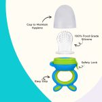 R First  Feed Bunny Nibbler Baby Fruit Feeder & Teether - For Infants 3+ Months | Green-Blue - Image 2