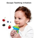 R First  Feed Bunny Nibbler Baby Fruit Feeder & Teether - For Infants 3+ Months | Green-Blue - Image 3