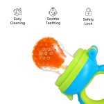 R First  Feed Bunny Nibbler Baby Fruit Feeder & Teether - For Infants 3+ Months | Green-Blue - Image 4