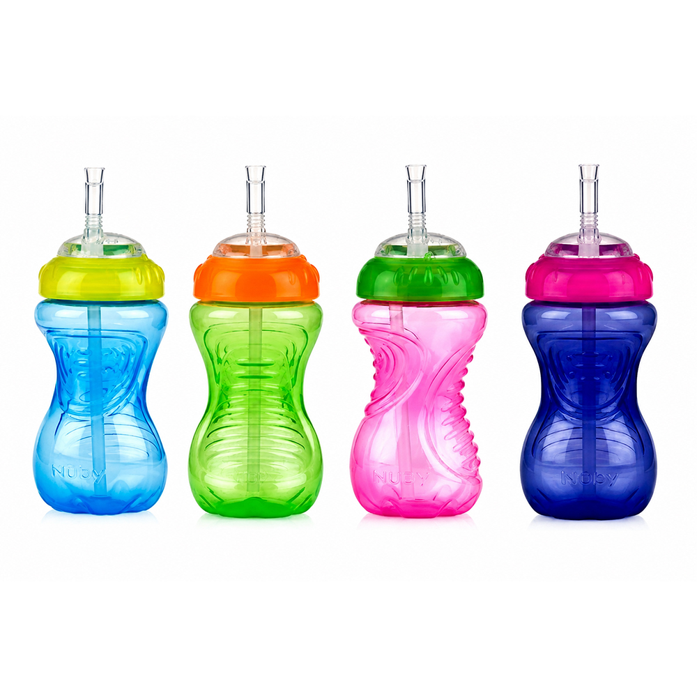 10000502800-2 Nuby No-Spill Soft Straw Easy Grip Sippy Cup - 300ml - 12M+ - Image 1