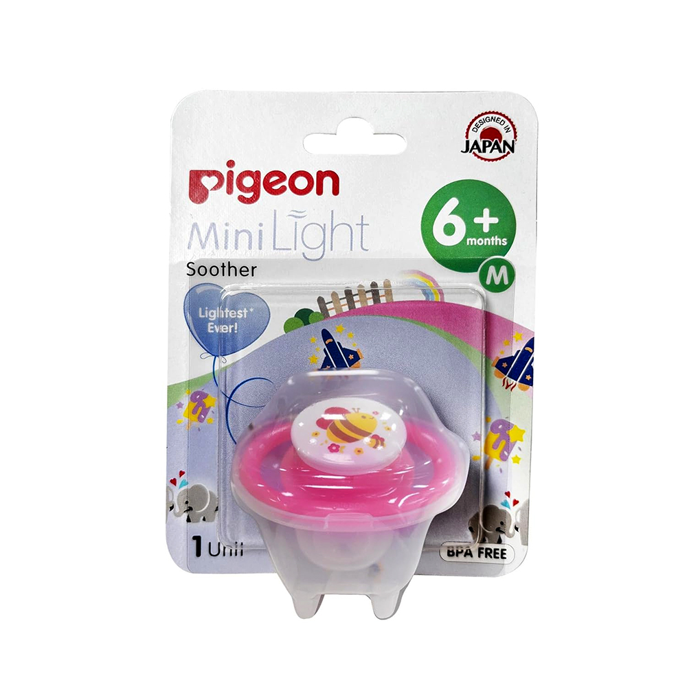 4902508793025-1 Pigeon Mini Light Pacifier Size M 6m+ 1 pc - PINK - Image 1