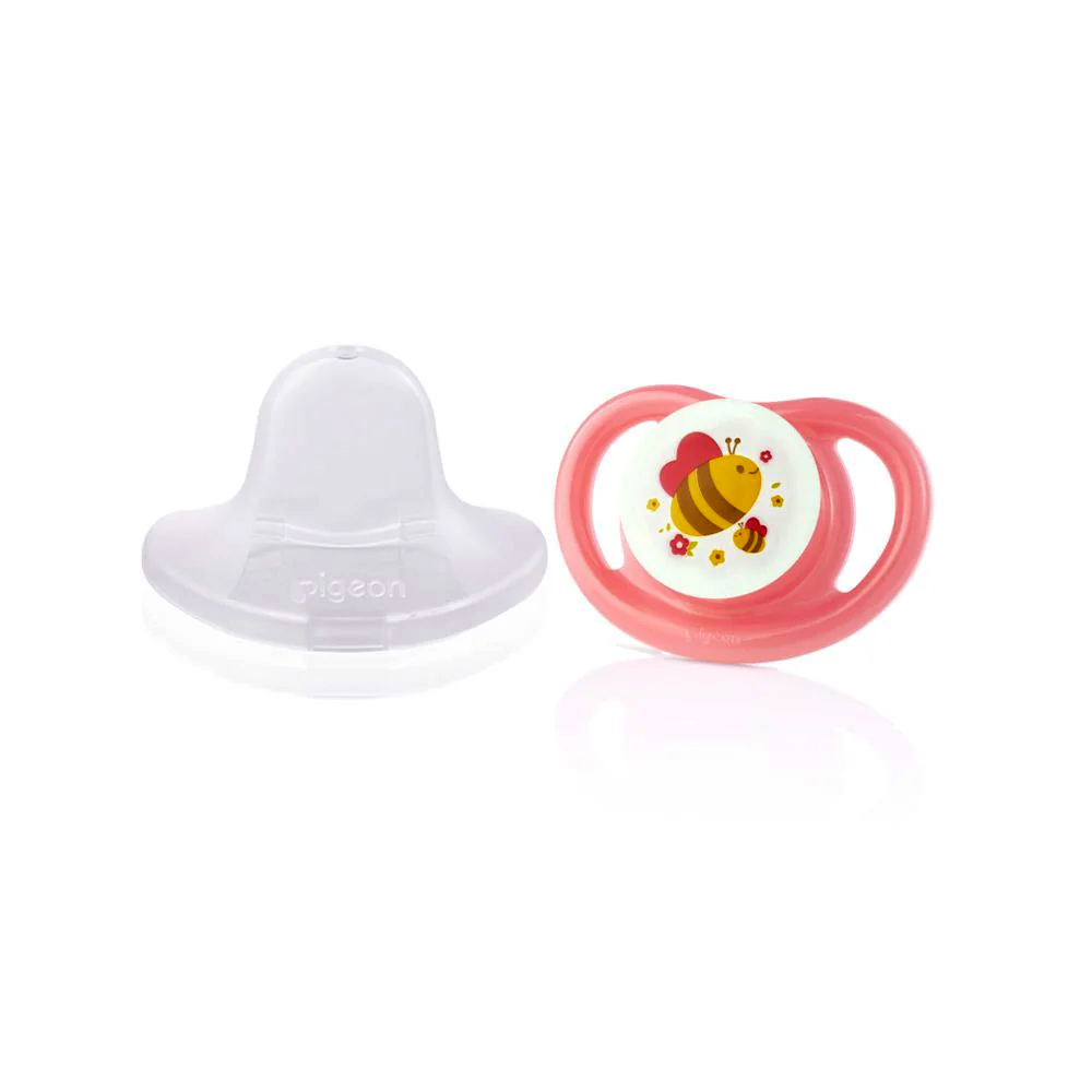 4902508805803-1 Pigeon Mini Light Soother - M - 6+ - Pink - Image 1