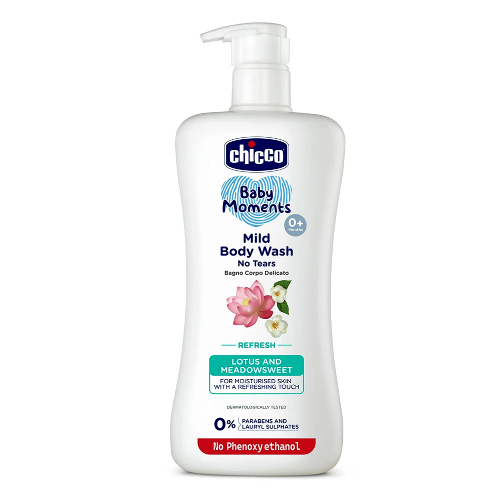 8058664152346-1 Chicco Baby Moments Mild Body Wash Lotus and Meadowsweet - 500ml - Image 1
