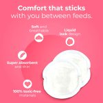 ⁦Nua Disposable Nursing Breast Pads - Pack of 18 - Soft,Leakproof & Breathable⁩ - الصورة ⁦2⁩