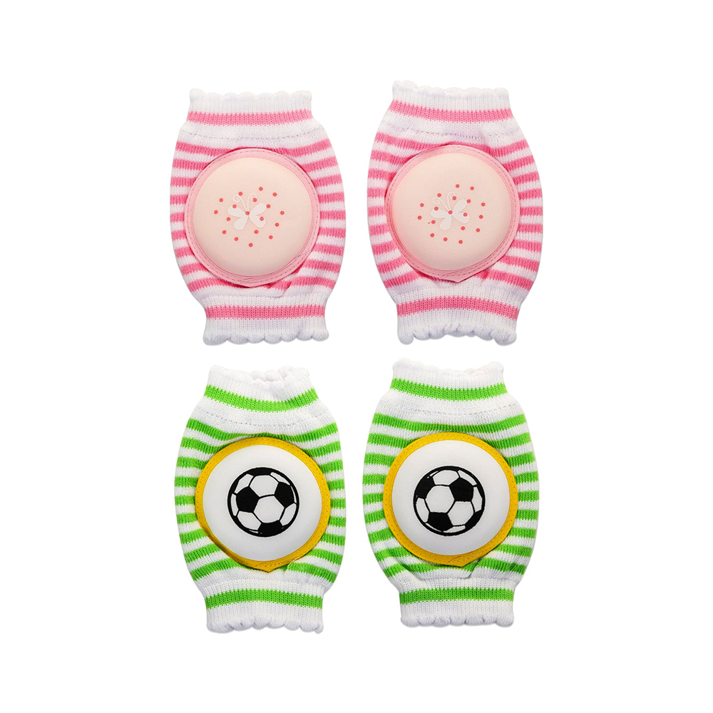 8907233542760-1 Mee Mee Advance Elbow and knee Pads 2 pcs 6m+ - Green and Pink - Image 1