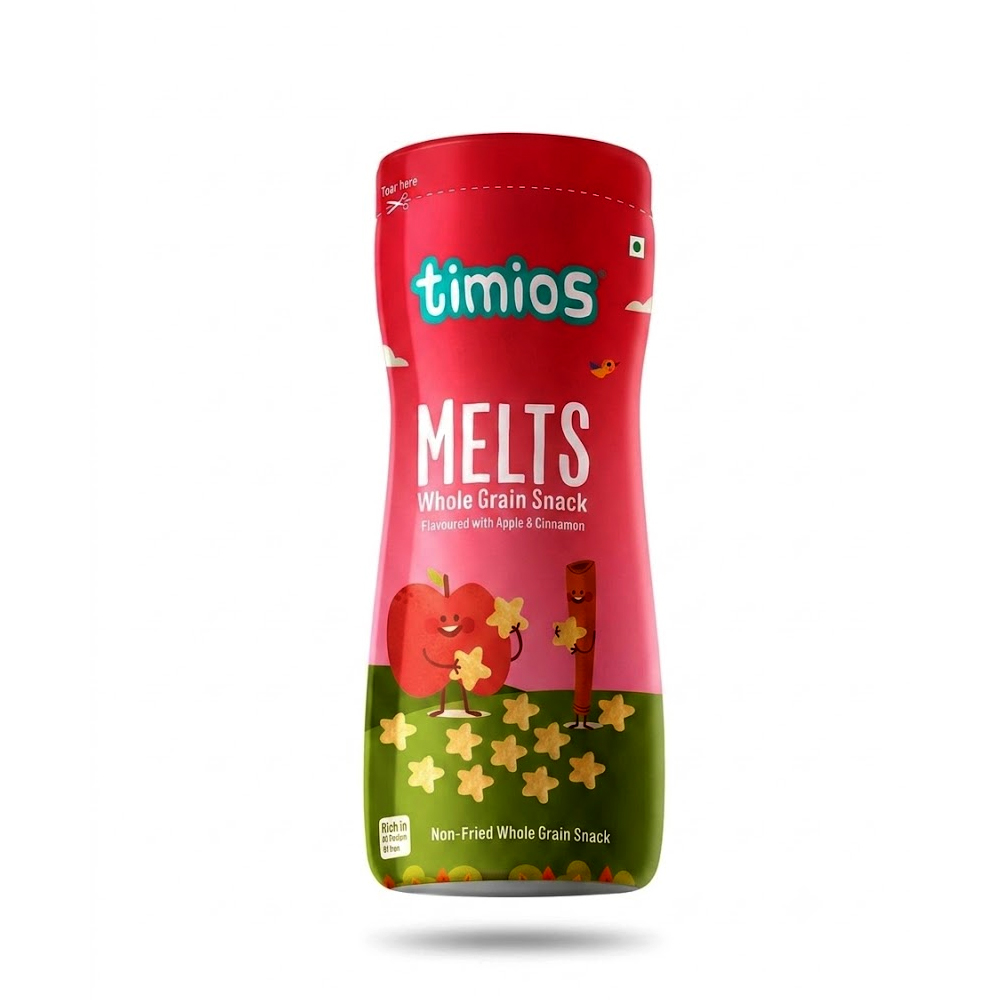 8908007472191-1 Timios Melts Whole Grain Snack - Apple & Cinnamon 50g - Image 1