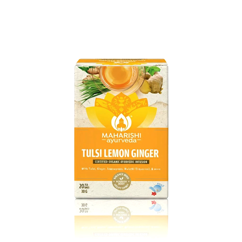 8904052204442-1 Maharishi Ayurveda Tulsi Lemon Ginger - 20 Teabags - Image 1