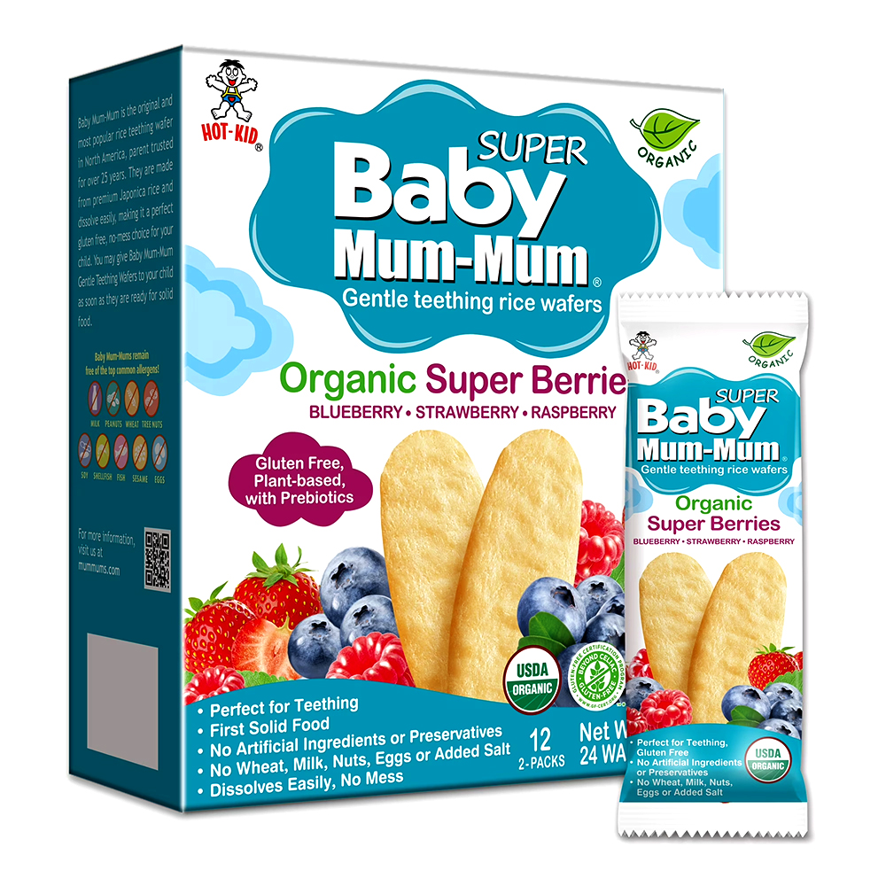 686352601111-1 Baby Mum-Mum Super Gentle Teething Wafers Organic Super Berries - 24 Wafers - Image 1