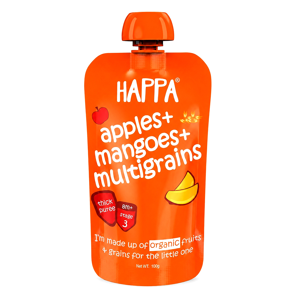 720440246263- Happa Apples + Mangoes + Multigrains 100g - 6m+ - Image 1