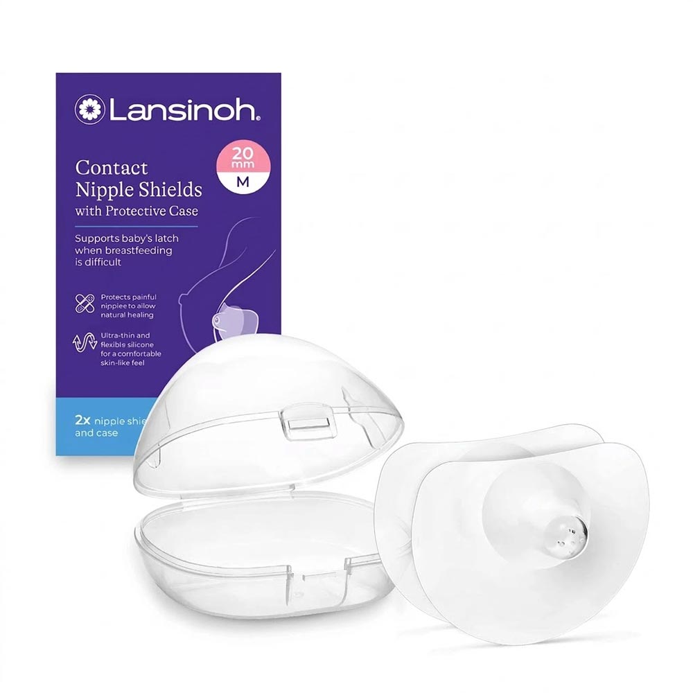 44677701914-1 Lansinoh 20mm Medium Contact Nipple Shields with Case - Image 1